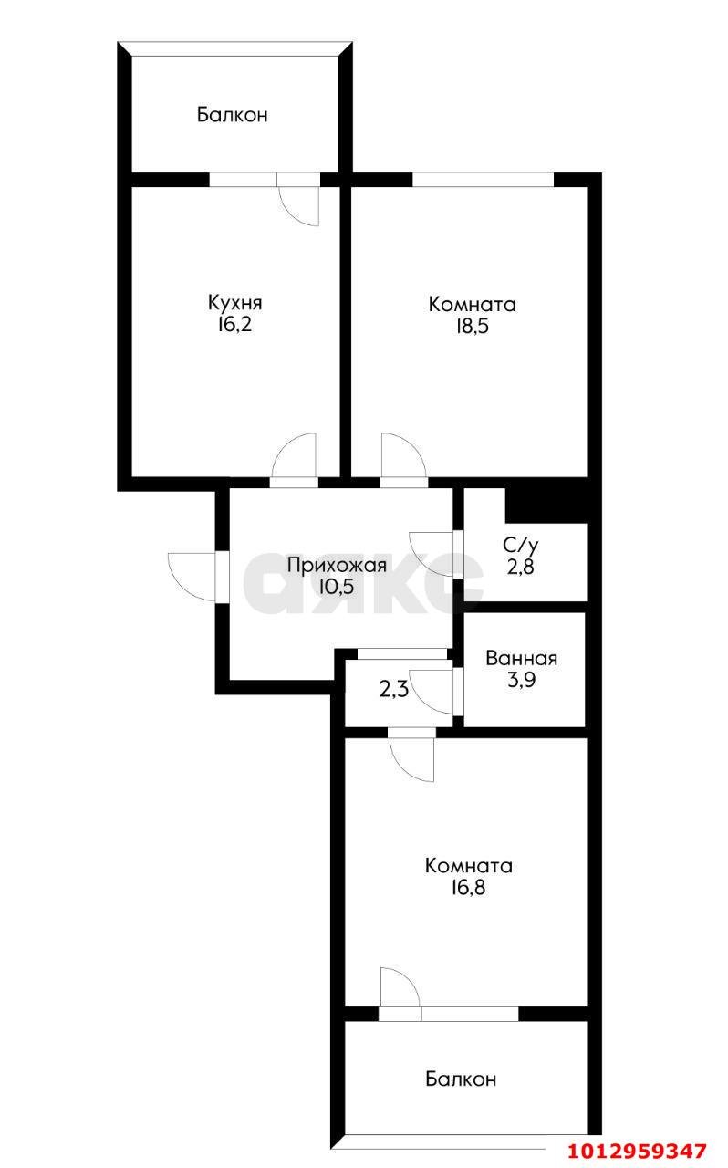 Фото №6: 2-комнатная квартира 77&nbsp;м², 15/20&nbsp;эт. - Краснодар, Западный внутригородской округ, Фестивальный, мкр. ЖК Тургенев, ул. Дальняя, 8к1