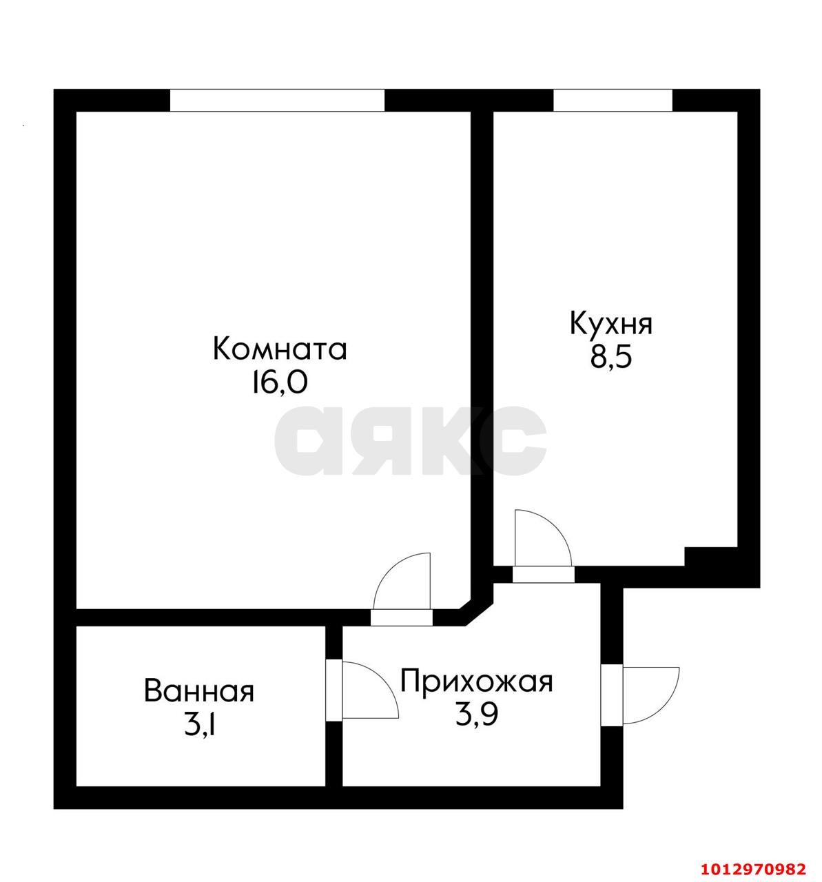 Фото №9: 1-комнатная квартира 31&nbsp;м², 1/9&nbsp;эт. - Краснодар, Карасунский внутригородской округ, мкр. Гидростроителей, ул. имени Игнатова, 16