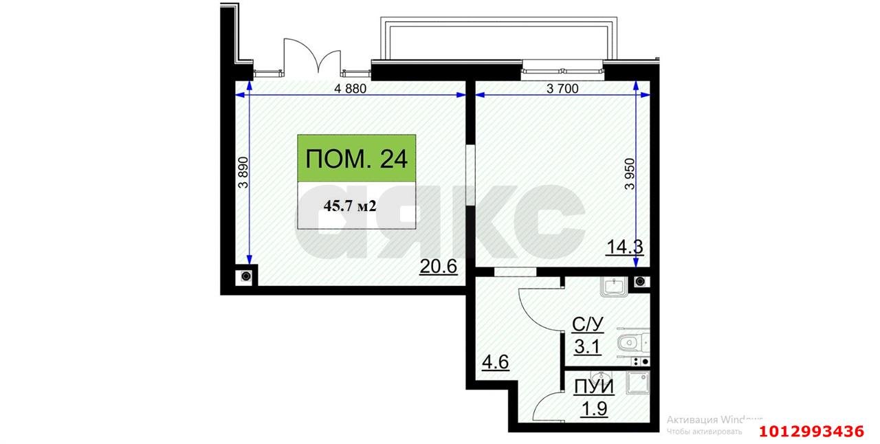 Фото №2: Торговое помещение 45&nbsp;м², 1/16&nbsp;эт. - Краснодар, Прикубанский внутригородской округ, мкр. жилой комплекс Ракурс, ул. имени Героя Ростовского, 8к7