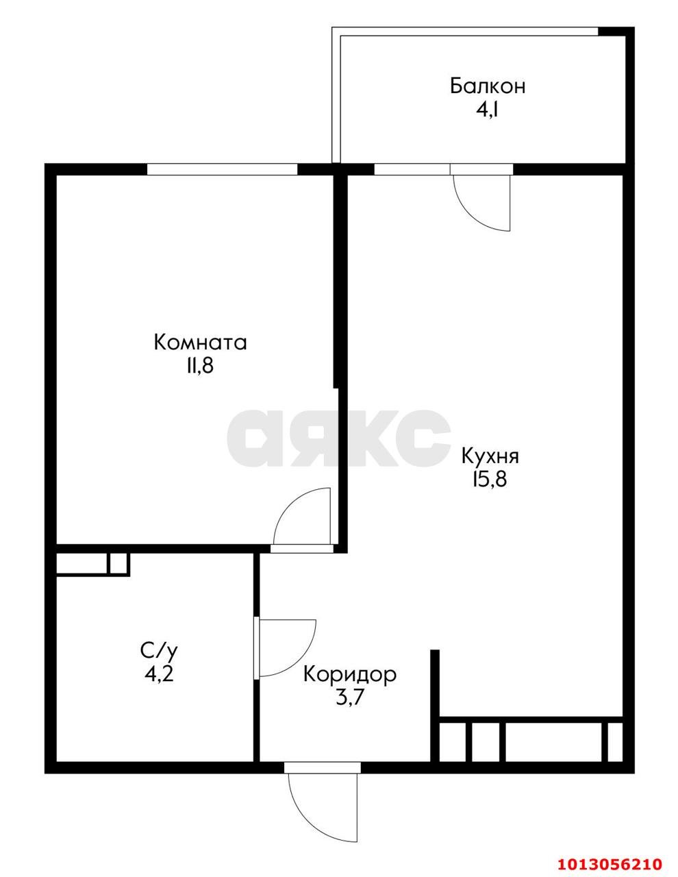 Фото №4: 1-комнатная квартира 36&nbsp;м², 3/24&nbsp;эт. - Краснодар, Прикубанский внутригородской округ, мкр. ЖК Улыбка, ул. имени Героя Георгия Бочарникова, 2