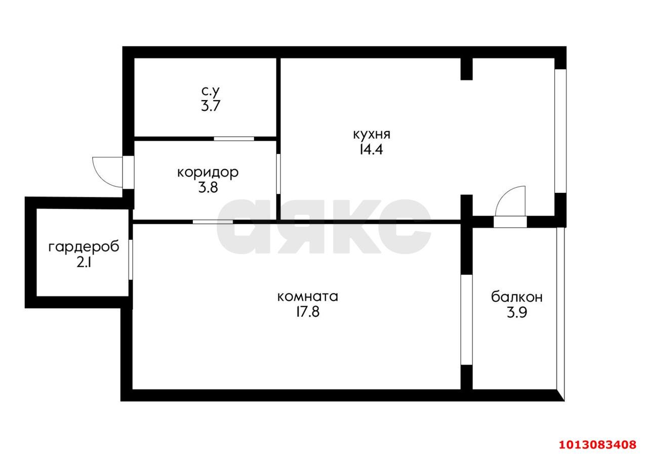 Фото №13: 1-комнатная квартира 44&nbsp;м², 3/6&nbsp;эт. - Краснодар, Прикубанский внутригородской округ, мкр. Сады Калинина, ул. Семёновская, 39