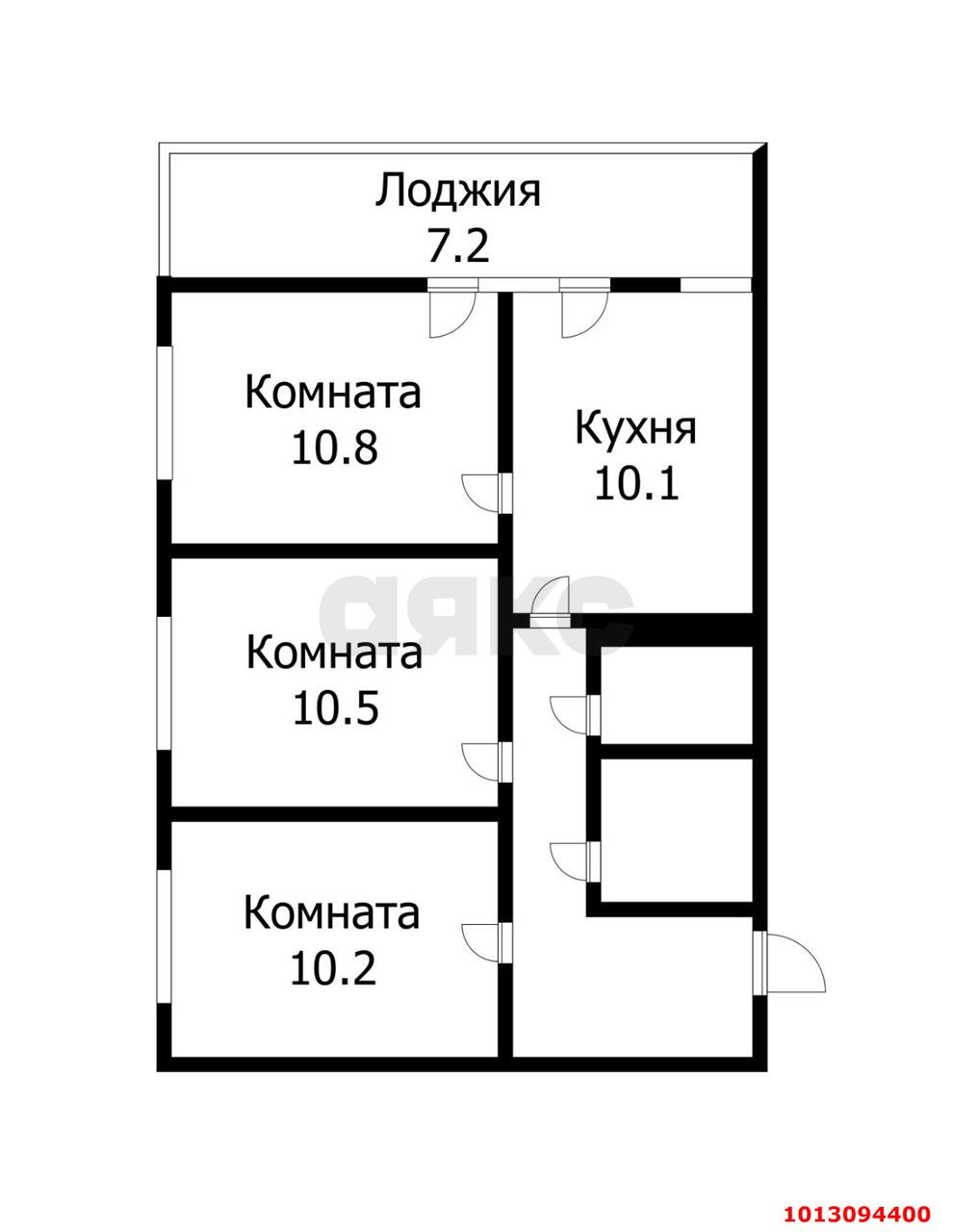 Фото №9: 3-комнатная квартира 56&nbsp;м², 19/24&nbsp;эт. - Краснодар, Прикубанский внутригородской округ, мкр. Парк Победы, ул. Героя Пешкова, 14к2