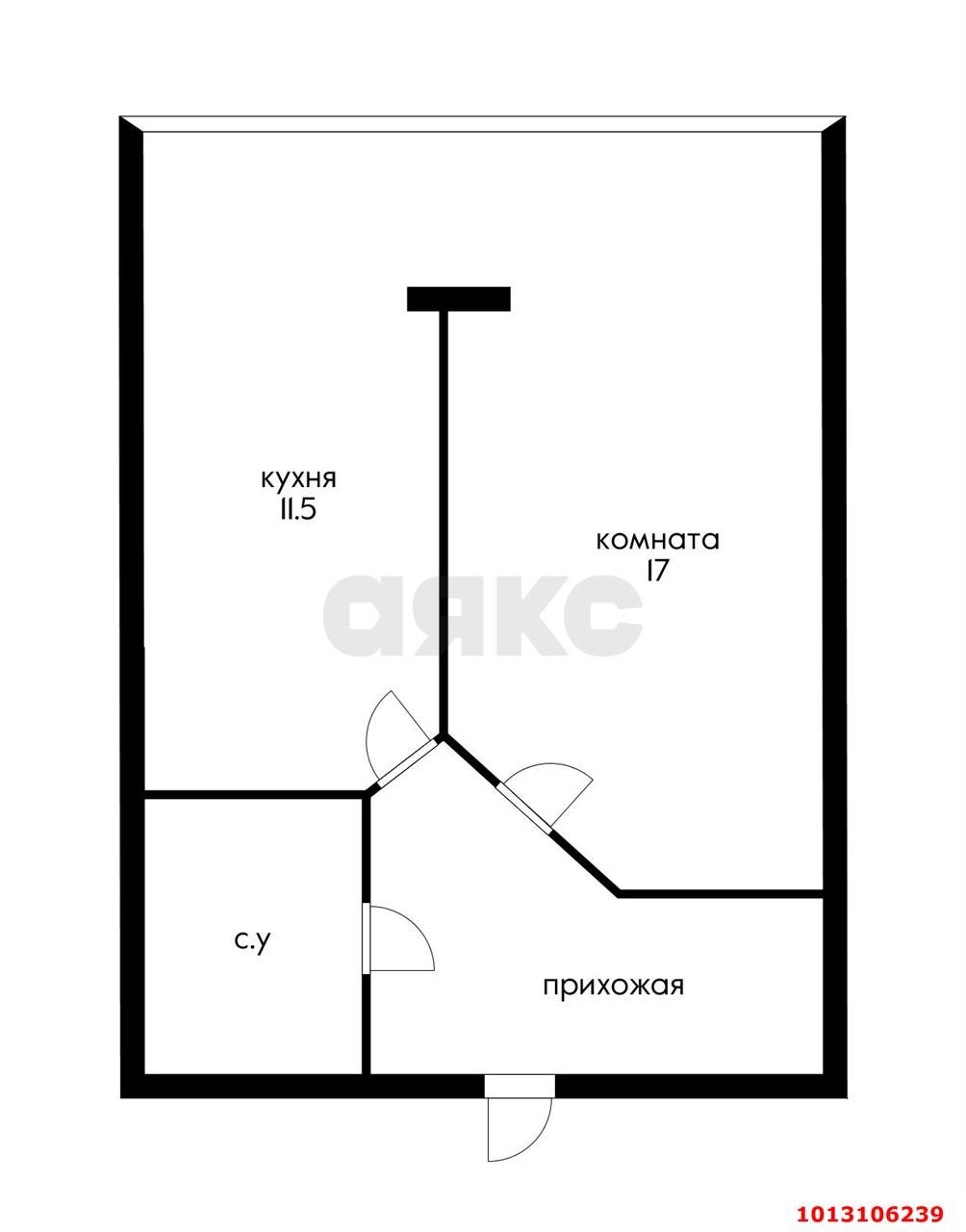 Фото №10: 1-комнатная квартира 38&nbsp;м², 5/6&nbsp;эт. - Краснодар, Прикубанский внутригородской округ, мкр. Музыкальный, ул. имени Сергея Есенина, 108/5