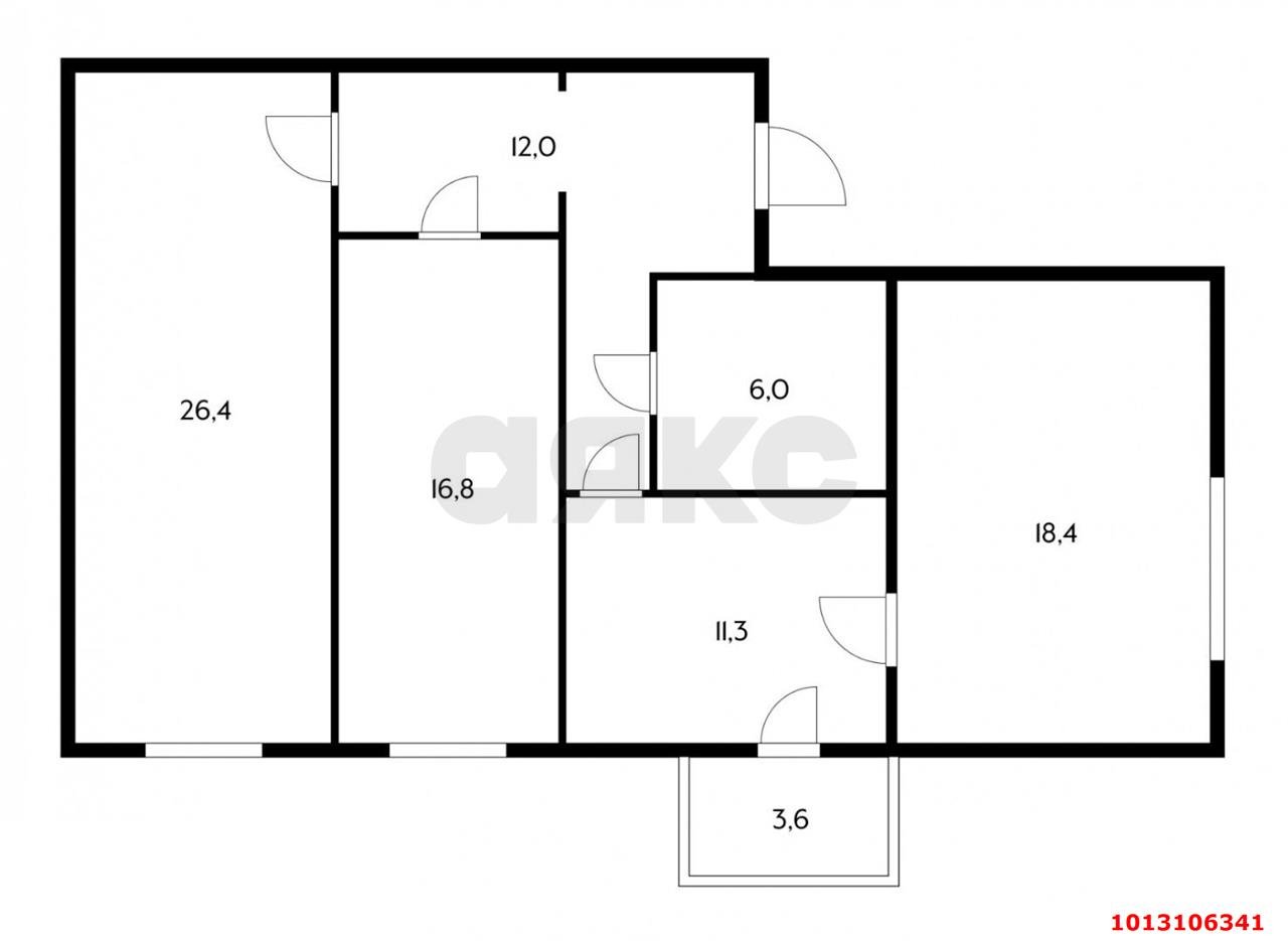Фото №15: 3-комнатная квартира 90&nbsp;м², 2/3&nbsp;эт. - Яблоновский, пер. 1-й  Гагарина, 3