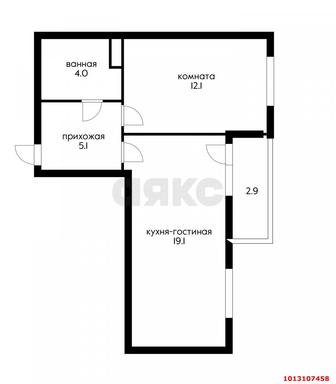 Фото №4: 1-комнатная квартира 45&nbsp;м², 16/17&nbsp;эт. - Краснодар, Прикубанский внутригородской округ, мкр. Фестивальный, ул. Круговая, 4/1к4