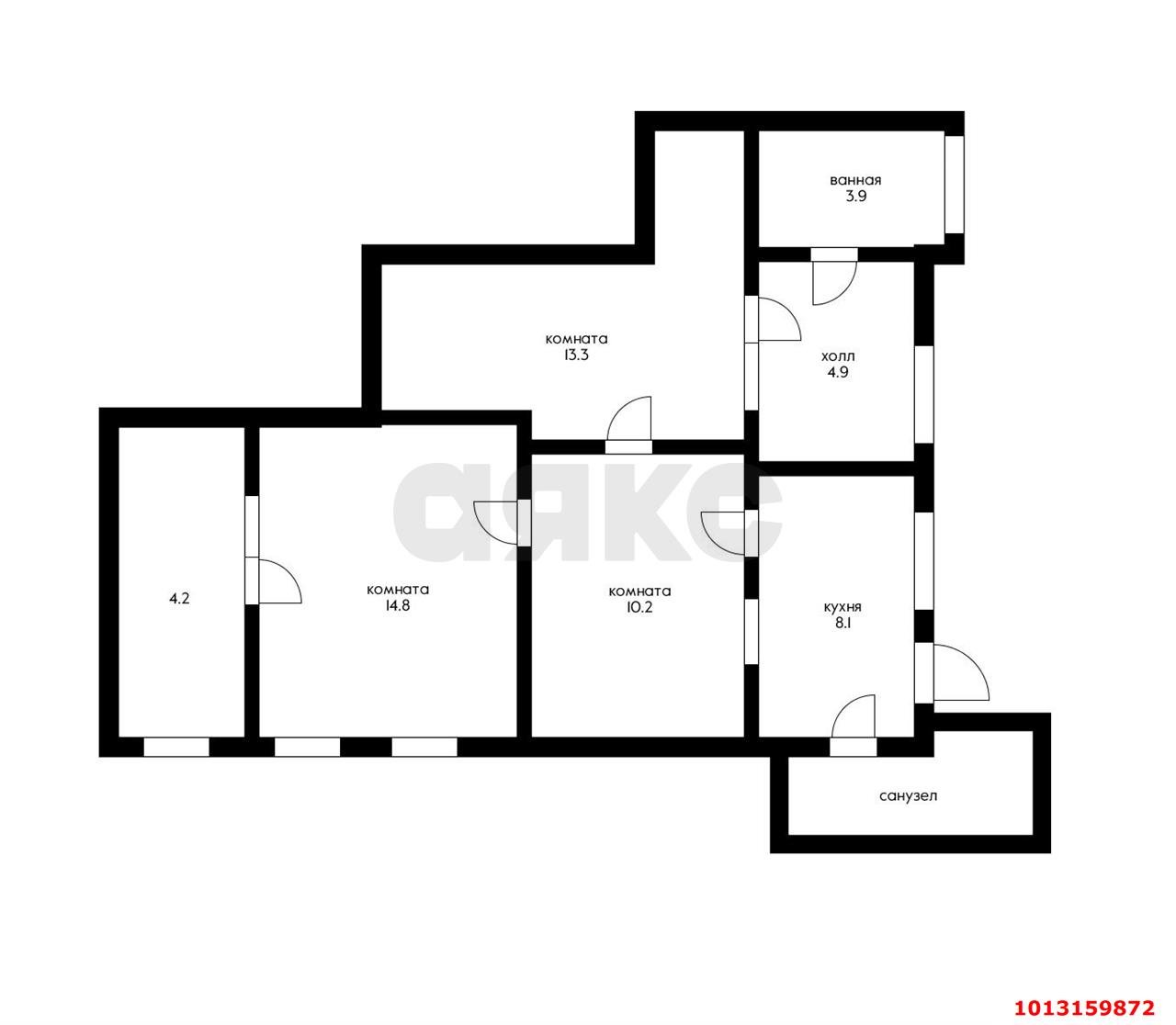 Фото №13: 3-комнатная квартира 60&nbsp;м², 1/1&nbsp;эт. - Краснодар, Центральный внутригородской округ, Покровка, мкр. Центральный, ул. Новокузнечная, 132