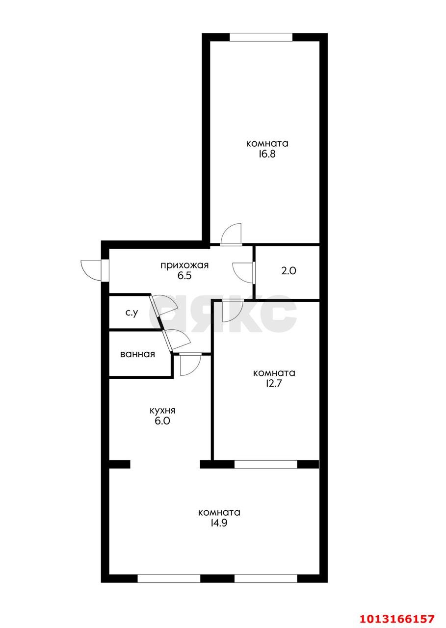 Фото №13: 3-комнатная квартира 76&nbsp;м², 1/5&nbsp;эт. - Краснодар, Прикубанский внутригородской округ, мкр. Фестивальный, ул. Ковалёва, 10