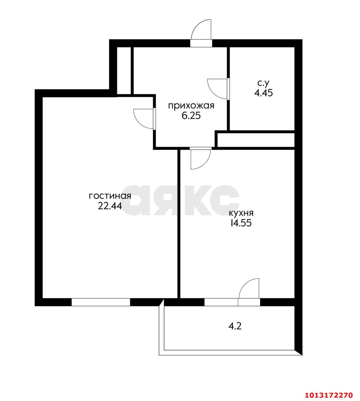 Фото №5: 1-комнатная квартира 48&nbsp;м², 1/16&nbsp;эт. - Краснодар, Прикубанский внутригородской округ, Фестивальный, ЖК Екатеринодар, мкр. Солнечный, ул. Казбекская, 17