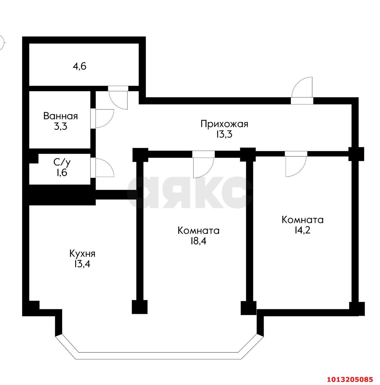 Фото №18: 2-комнатная квартира 71&nbsp;м², 9/10&nbsp;эт. - Яблоновский, мкр. ЖК Уютный, ул. Гагарина, 159лит1