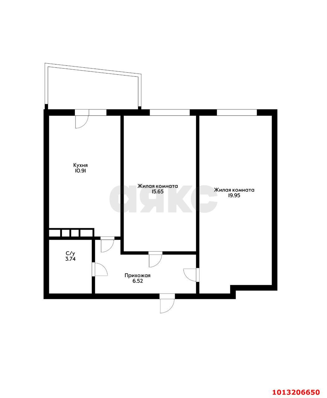 Фото №12: 2-комнатная квартира 58&nbsp;м², 15/24&nbsp;эт. - Краснодар, Карасунский внутригородской округ, Хлопчато-бумажный Комбинат, мкр. жилой комплекс Галактика, ул. Уральская, 71к3