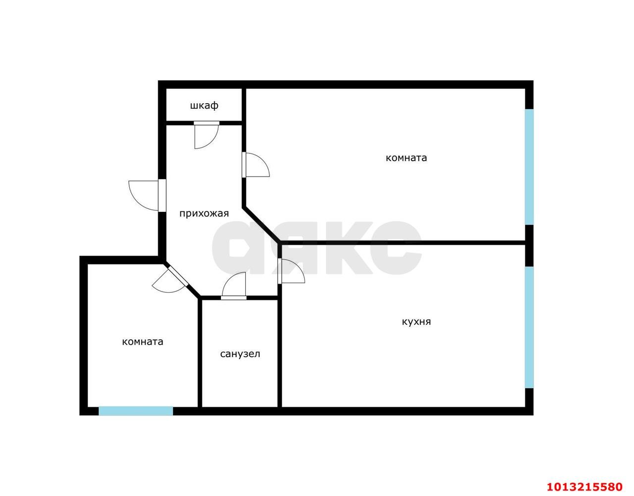 Фото №13: 2-комнатная квартира 49&nbsp;м², 6/9&nbsp;эт. - Яблоновский, ул. Гагарина, 188/3к5