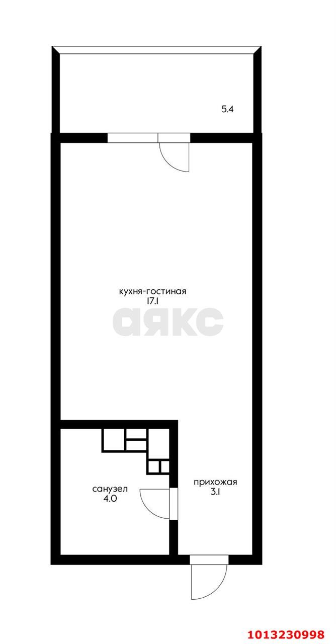 Фото №9: Студия 29&nbsp;м², 23/24&nbsp;эт. - Краснодар, Прикубанский внутригородской округ, мкр. Любимово, 7к1