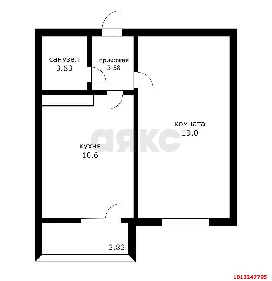 Фото №11: 1-комнатная квартира 40&nbsp;м², 5/5&nbsp;эт. - Яблоновский, мкр. ЖК Солнечный, ул. Солнечная, 55/1к9