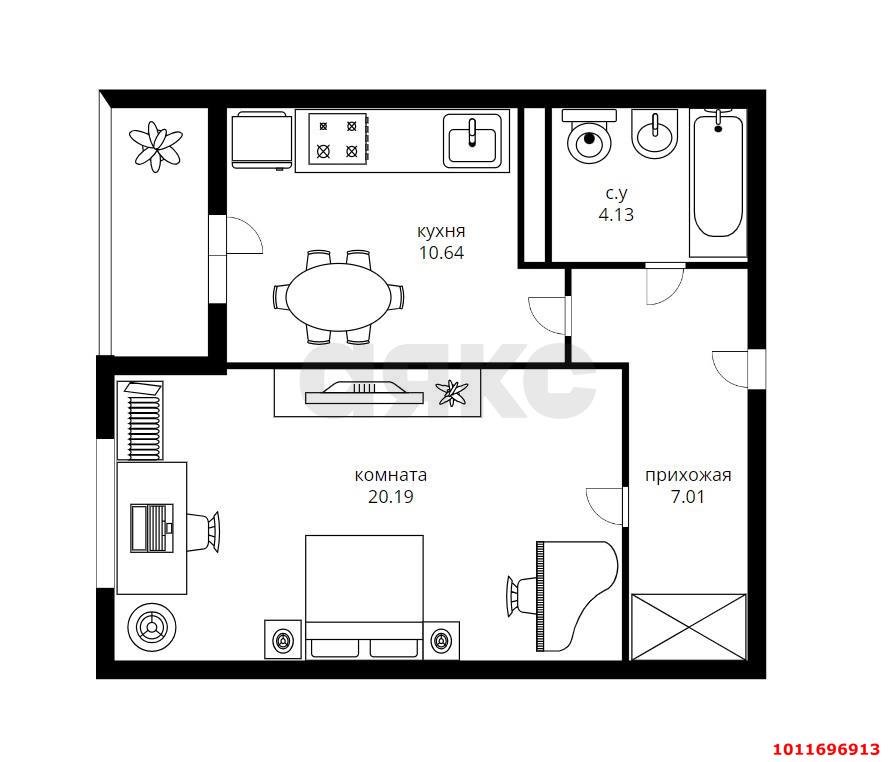 Фото №2: 1-комнатная квартира 43 м² - Краснодар, жилой комплекс Сказка Град, ул. имени В.Н. Мачуги, 166А