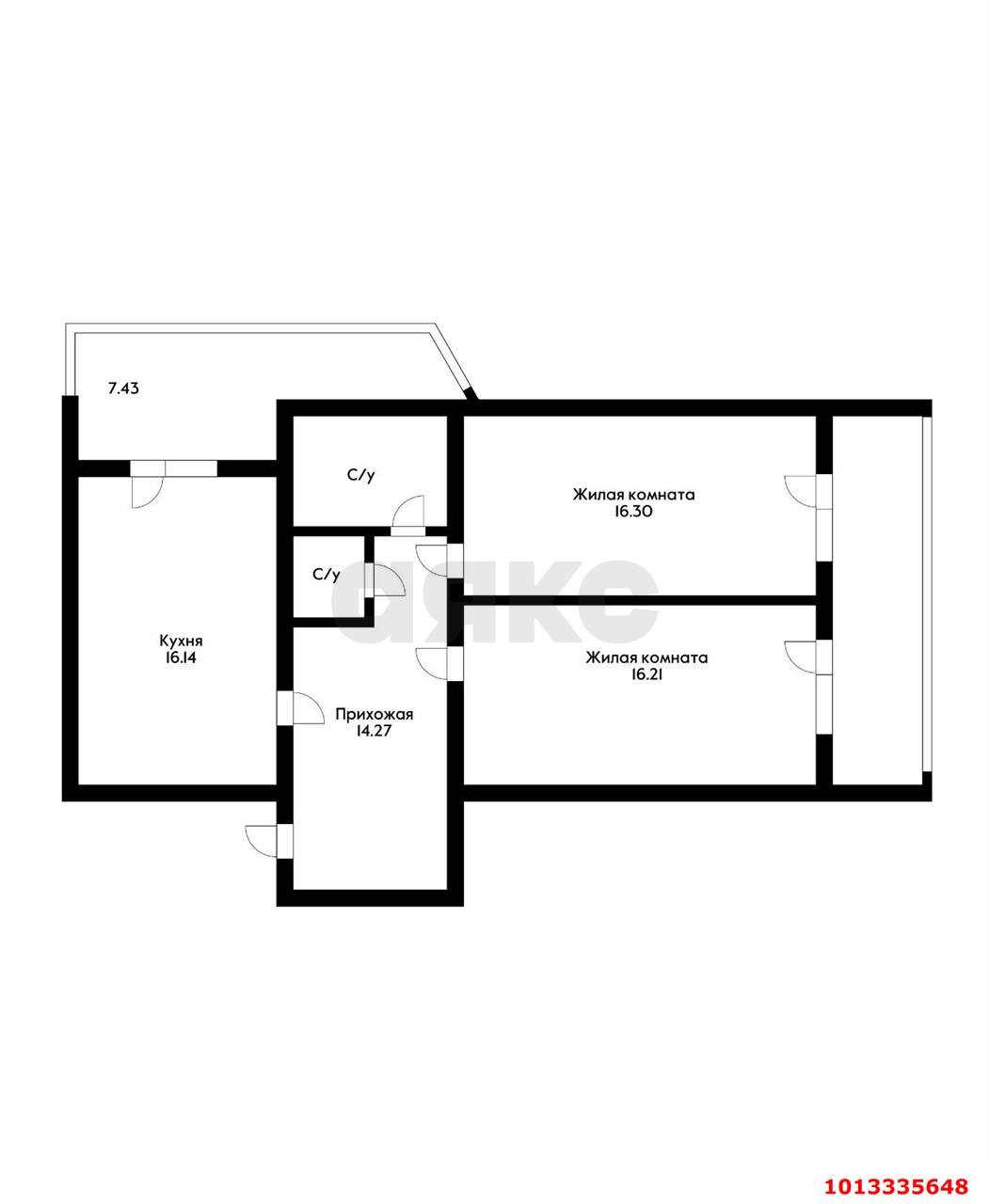 Фото №13: 3-комнатная квартира 82&nbsp;м², 2/5&nbsp;эт. - Краснодар, Центральный внутригородской округ, мкр. Табачная Фабрика, ул. Ипподромная, 53/1
