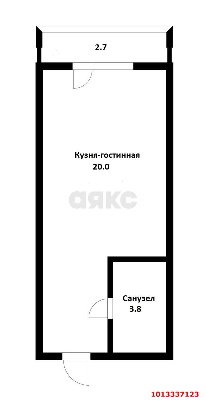 Фото №12: Студия 24&nbsp;м², 2/6&nbsp;эт. - Ленина, мкр. Карасунский внутригородской округ, ул. Радужная, 15/1