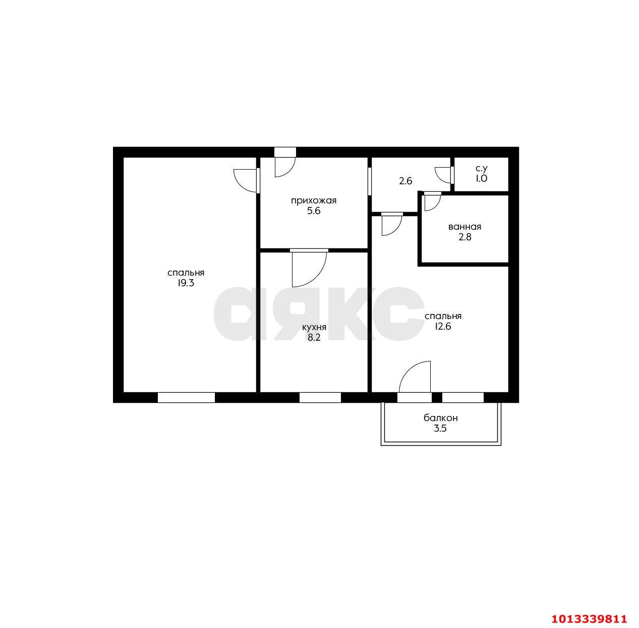 Фото №20: 2-комнатная квартира 55&nbsp;м², 8/10&nbsp;эт. - Краснодар, Прикубанский внутригородской округ, мкр. Славянский, ул. Красных Партизан, 111