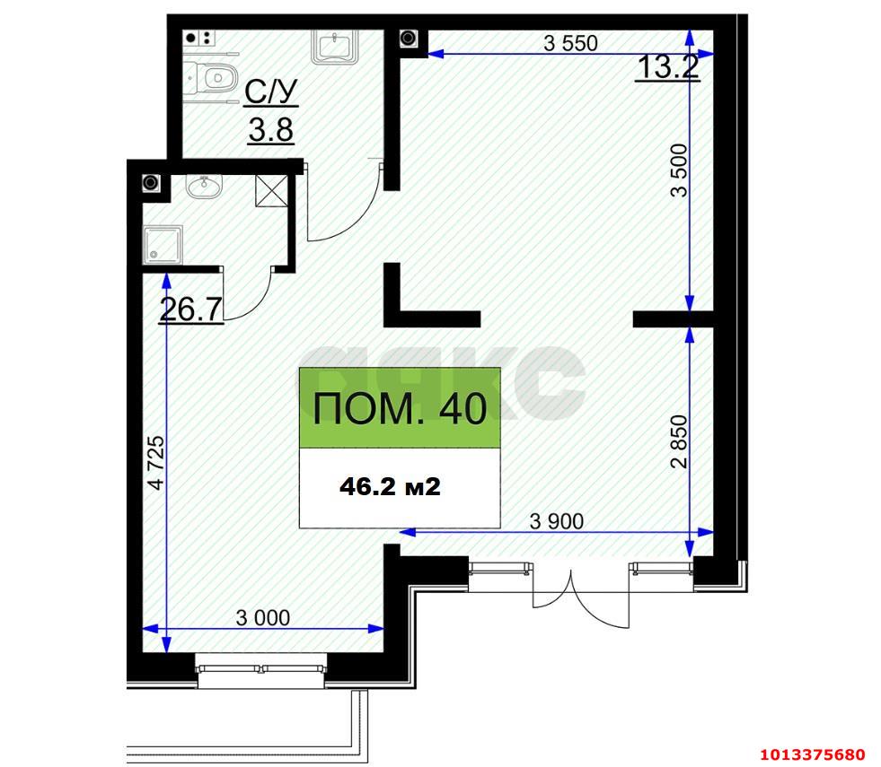 Фото №4: Торговое помещение 46&nbsp;м², 1/16&nbsp;эт. - Краснодар, Прикубанский внутригородской округ, мкр. жилой комплекс Ракурс, ул. имени Героя Ростовского, 8к7