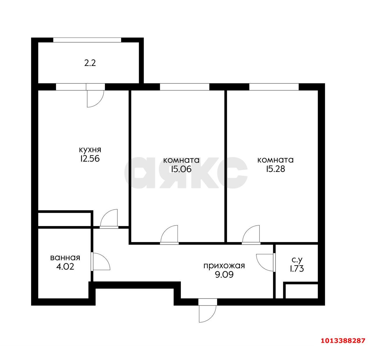 Фото №5: 2-комнатная квартира 59&nbsp;м², 2/18&nbsp;эт. - Знаменский, Карасунский внутригородской округ, мкр. Родные Просторы, ул. Природная, 10Бк24