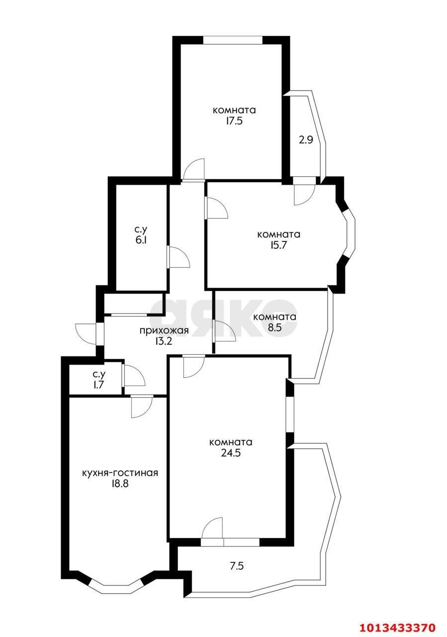 Фото №11: 4-комнатная квартира 114&nbsp;м², 12/16&nbsp;эт. - Краснодар, Кожзавод, мкр. Западный внутригородской округ, ул. Кожевенная, 54/1