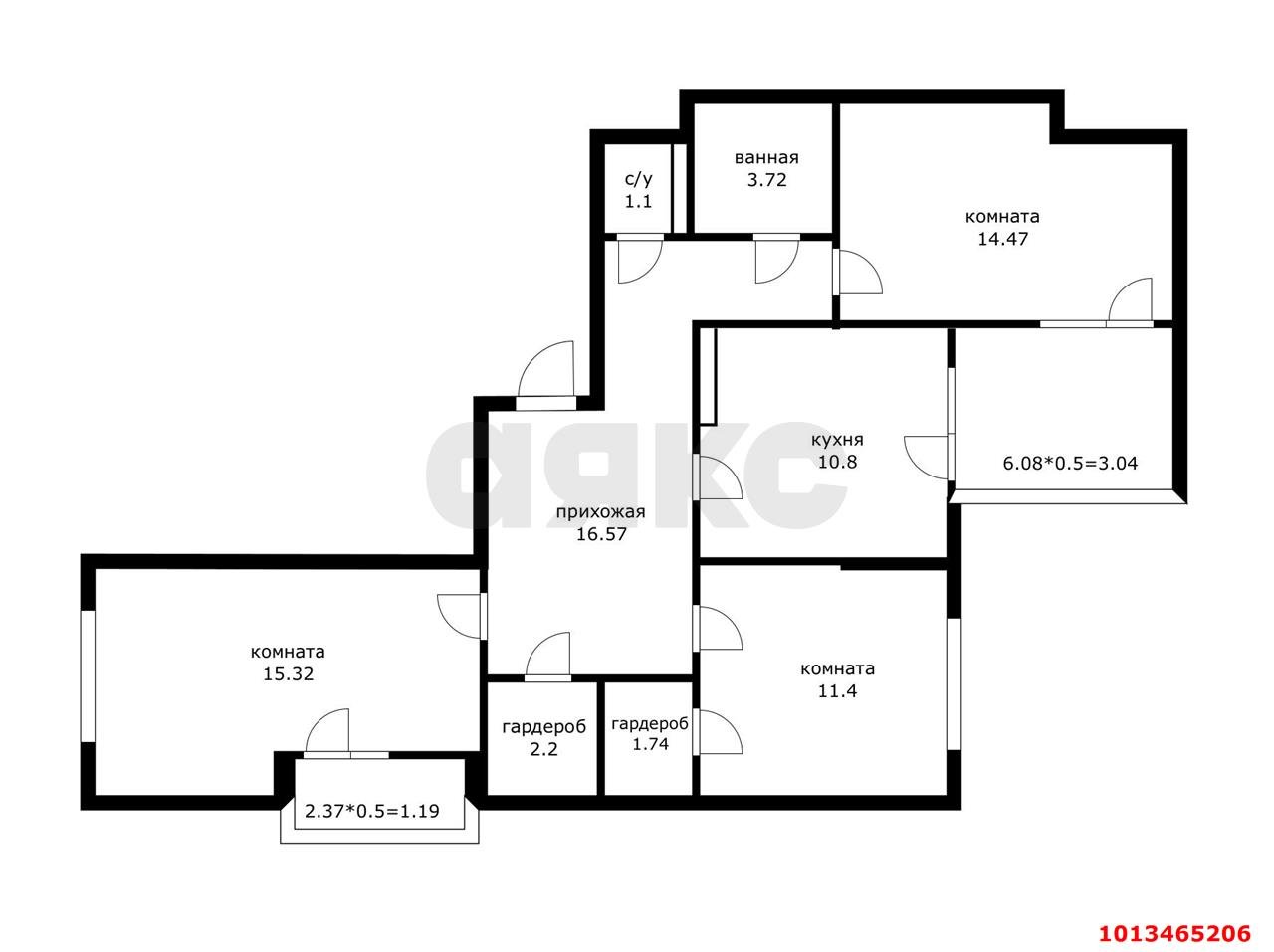 Фото №7: 3-комнатная квартира 78&nbsp;м², 10/17&nbsp;эт. - Краснодар, Прикубанский внутригородской округ, Панорама, мкр. ЖК Керченский, ул. им. Героя Сарабеева В.И., 5
