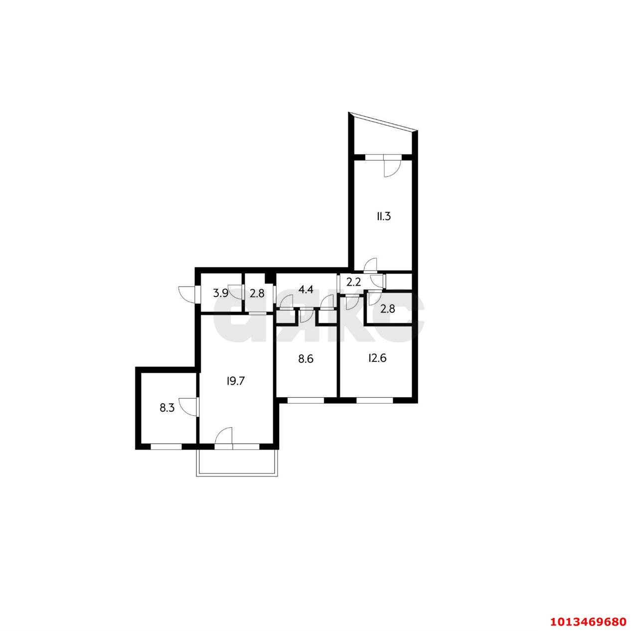 Фото №3: 4-комнатная квартира 82&nbsp;м², 1/9&nbsp;эт. - Краснодар, Карасунский внутригородской округ, мкр. Гидростроителей, ул. Дмитрия Благоева, 15
