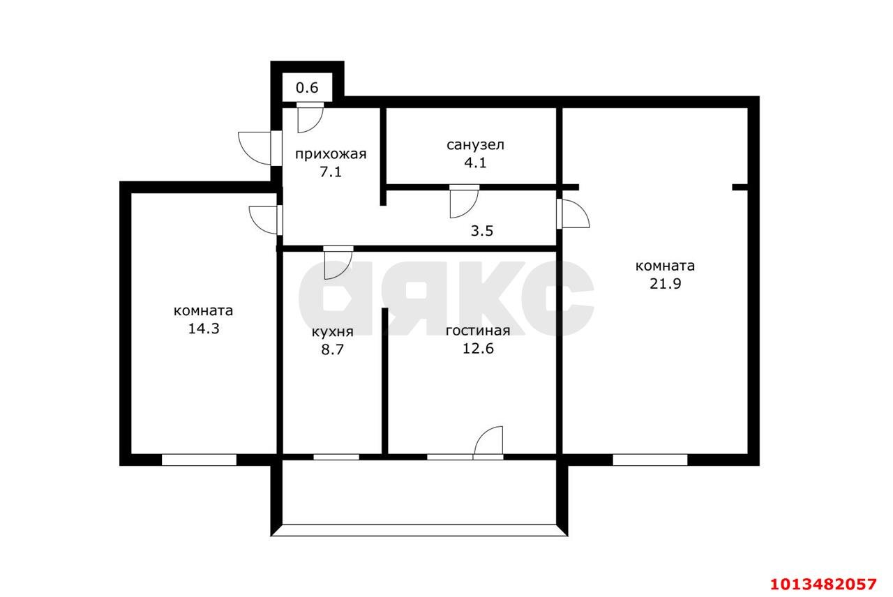 Фото №15: 3-комнатная квартира 84&nbsp;м², 3/4&nbsp;эт. - Краснодар, Центральный внутригородской округ, мкр. Центральный, ул. Орджоникидзе, 56