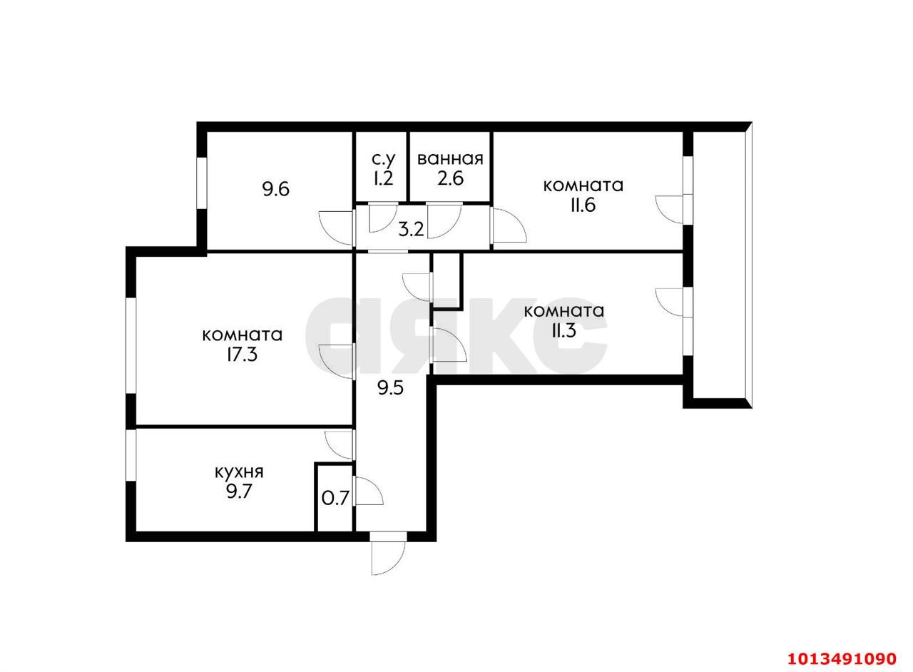 Фото №19: 3-комнатная квартира 81&nbsp;м², 7/9&nbsp;эт. - Краснодар, Центральный внутригородской округ, мкр. Завод Измерительных Приборов, ул. Ростовское шоссе, 12/1