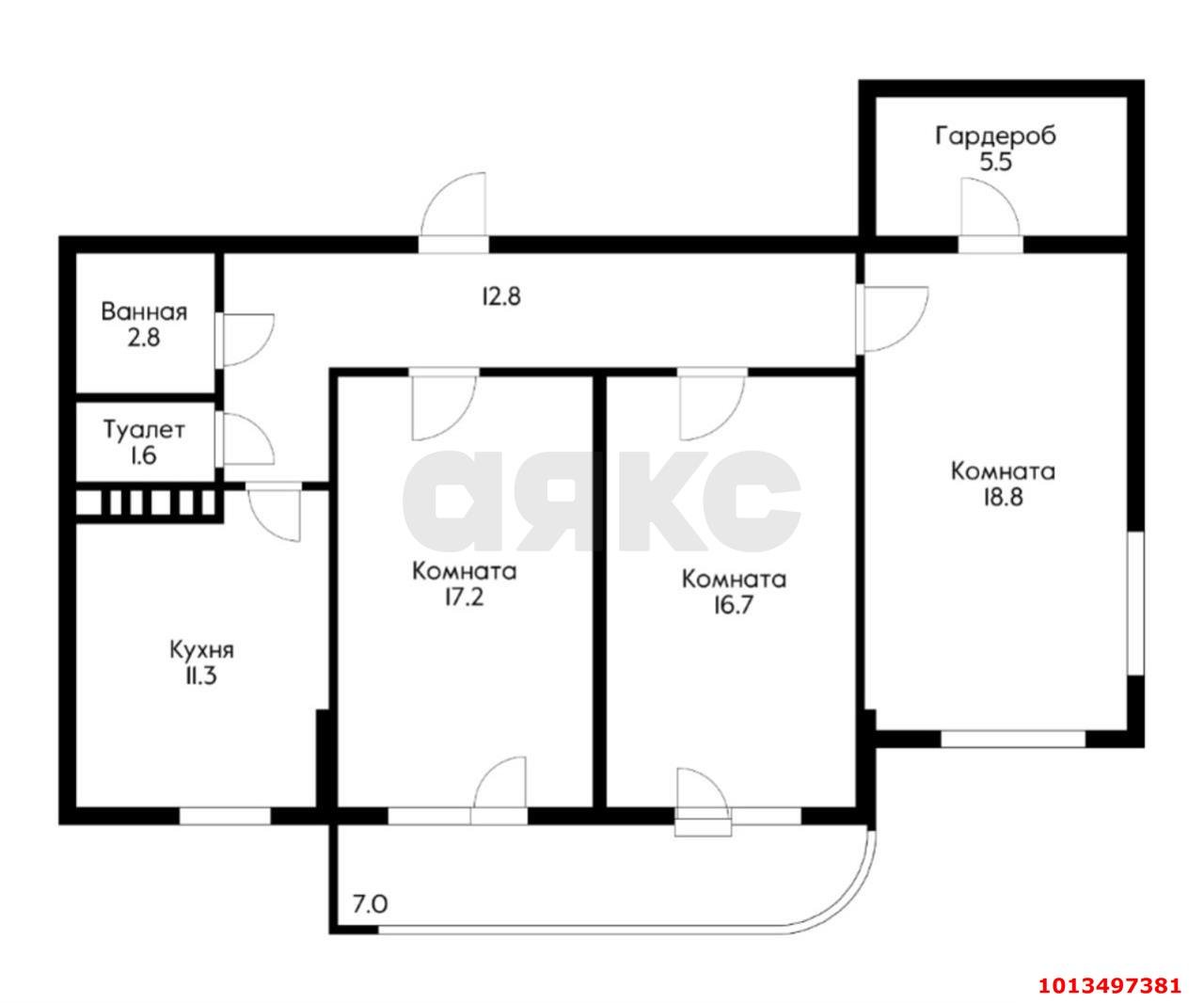 Фото №7: 3-комнатная квартира 93&nbsp;м², 7/24&nbsp;эт. - Краснодар, Карасунский внутригородской округ, мкр. жилой комплекс Фреш, ул. имени Валерия Гассия, 4/7лит2