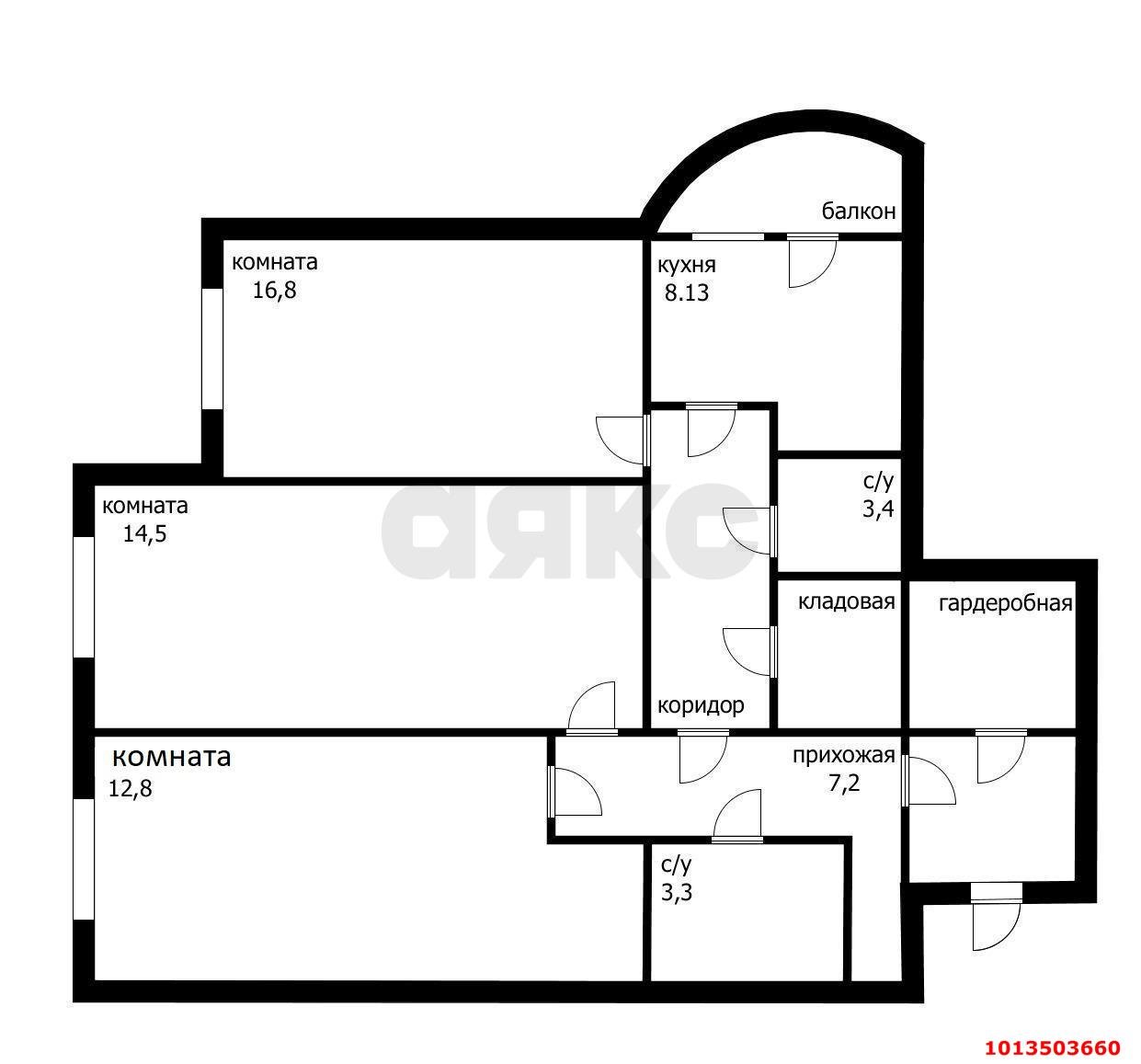 Фото №16: 3-комнатная квартира 90&nbsp;м², 4/18&nbsp;эт. - Краснодар, Прикубанский внутригородской округ, Фестивальный, мкр. ЖК Цветы, ул. Круговая, 4Вк4