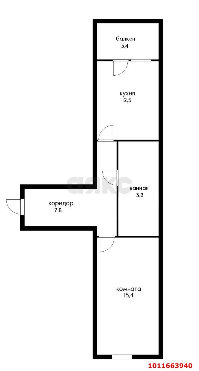 Фото №7: 1-комнатная квартира 37 м² - Краснодар, Молодёжный, ул. Дубравная, 1