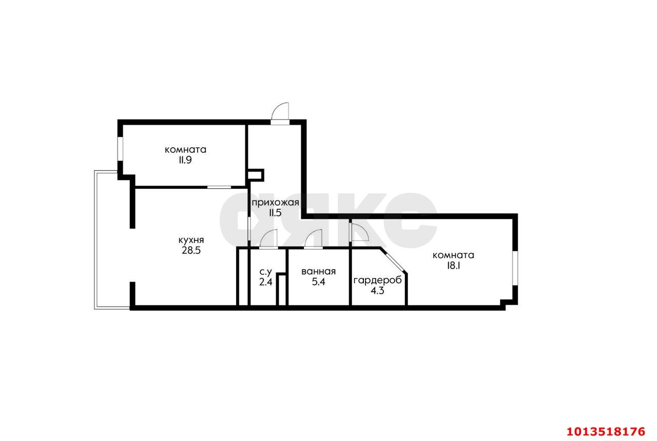 Фото №10: 2-комнатная квартира 92&nbsp;м², 15/16&nbsp;эт. - Краснодар, Западный внутригородской округ, Сельскохозяйственный Институт, жилой комплекс Виктория, мкр. Юбилейный, пр-кт Чекистов, 39
