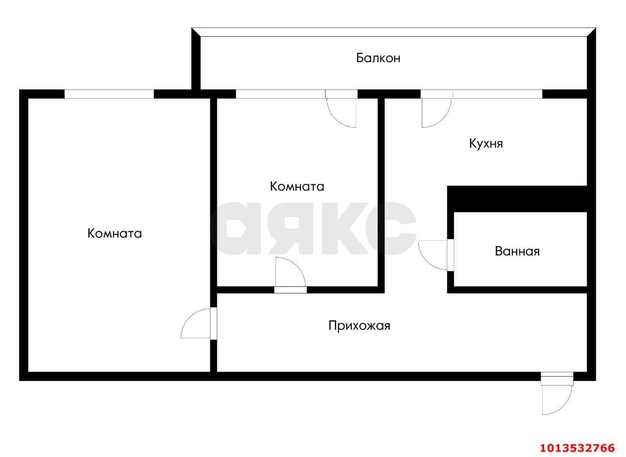 Фото №2: 2-комнатная квартира 52&nbsp;м², 3/7&nbsp;эт. - Краснодар, Прикубанский внутригородской округ, мкр. Музыкальный, ул. имени Мусоргского М.П., 19