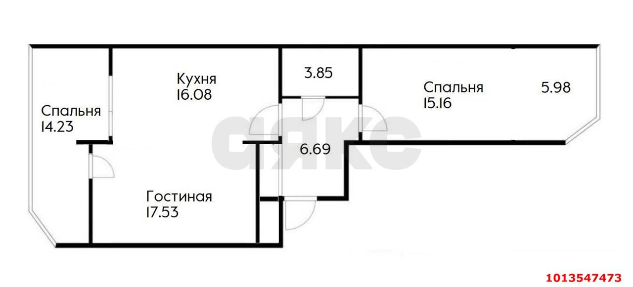 Фото №20: 2-комнатная квартира 70&nbsp;м², 5/24&nbsp;эт. - Краснодар, Прикубанский внутригородской округ, мкр. Любимово, 2