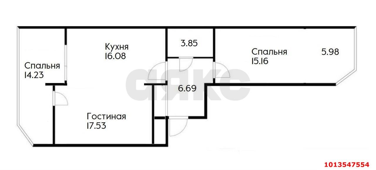 Фото №20: 2-комнатная квартира 65&nbsp;м², 3/24&nbsp;эт. - Краснодар, Прикубанский внутригородской округ, мкр. Любимово, 2