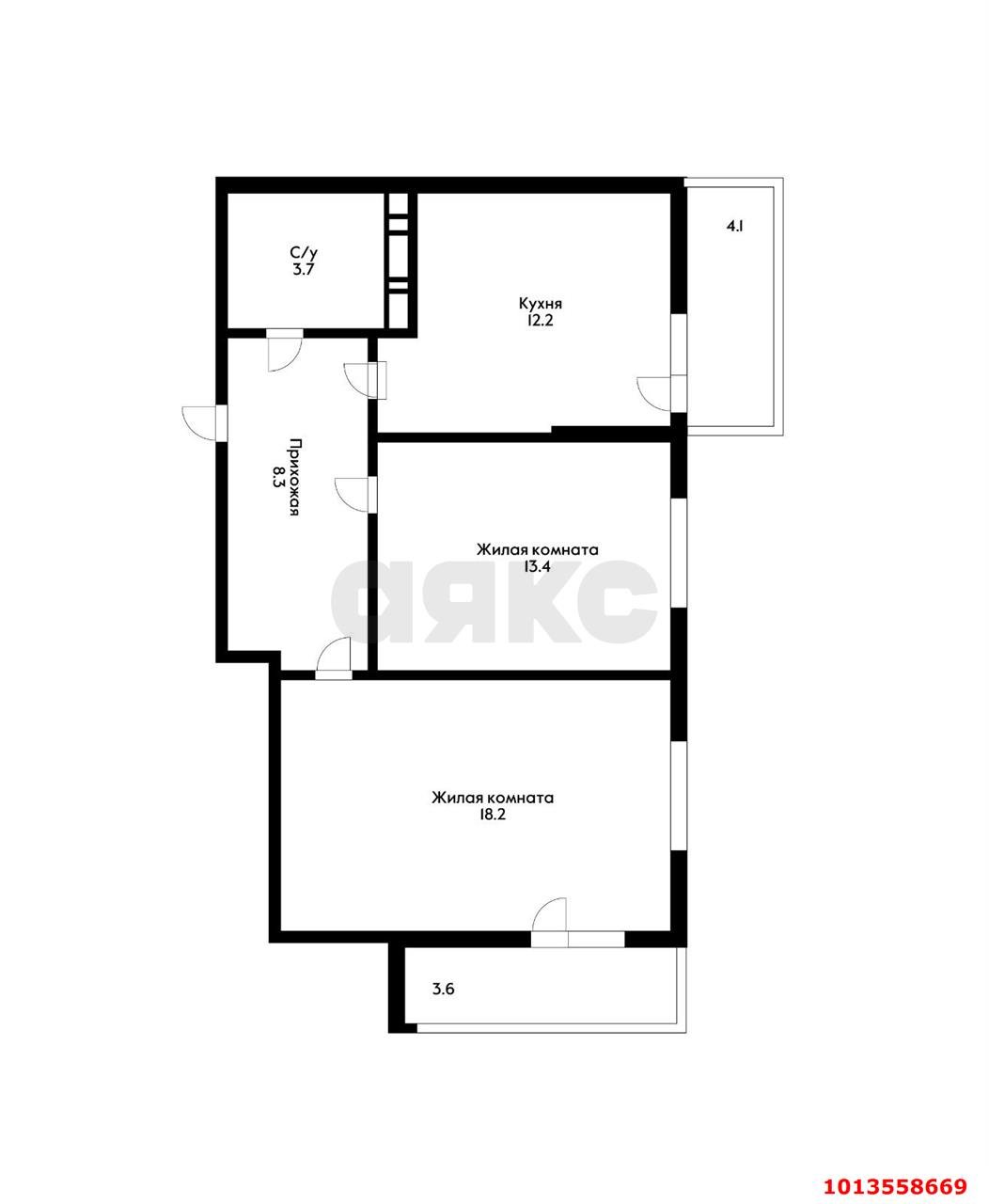 Фото №11: 2-комнатная квартира 55&nbsp;м², 7/20&nbsp;эт. - Краснодар, Прикубанский внутригородской округ, мкр. Молодёжный, ул. Дубравная, 1