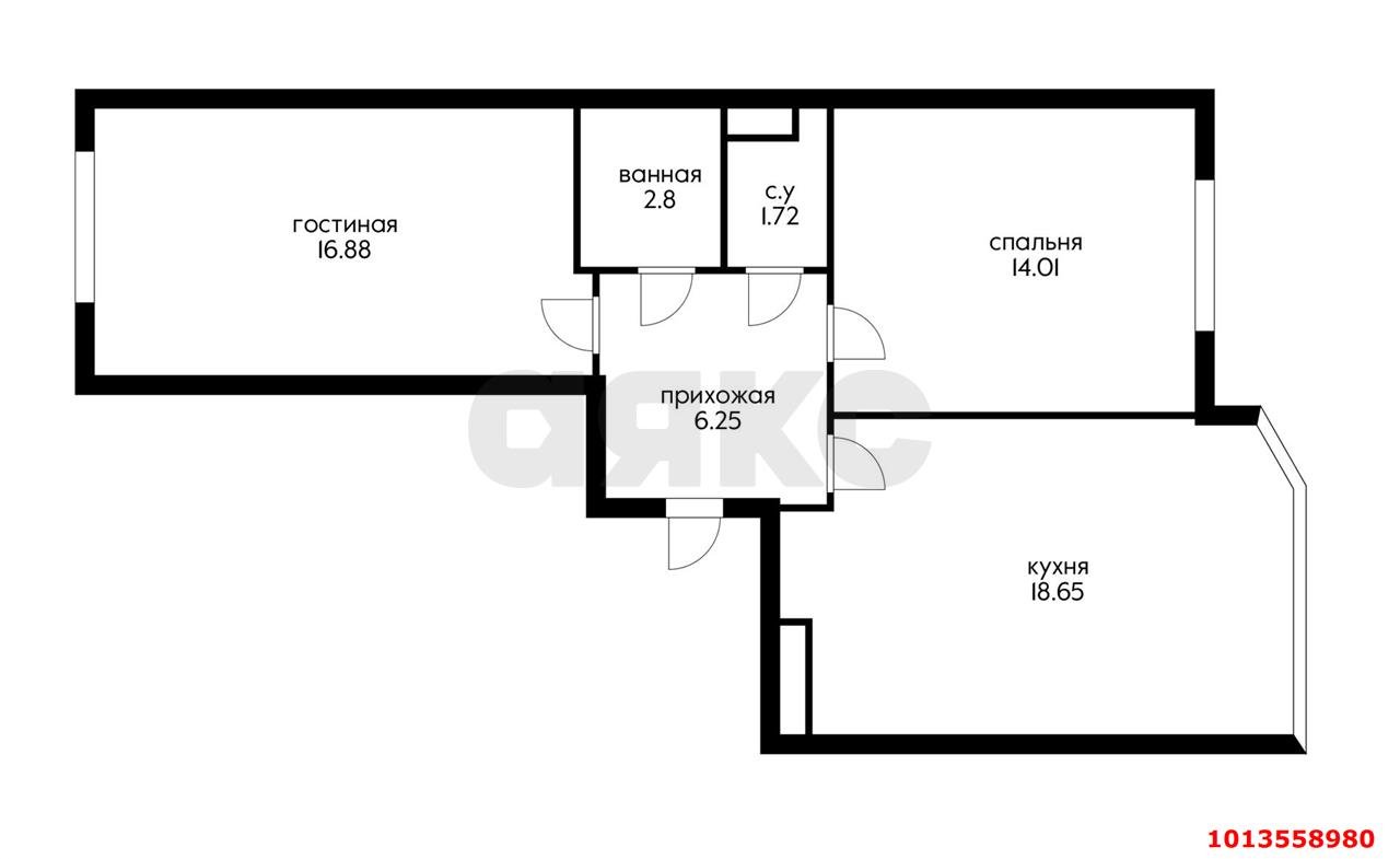 Фото №15: 2-комнатная квартира 60&nbsp;м², 8/18&nbsp;эт. - Краснодар, Прикубанский внутригородской округ, мкр. Достояние, ул. Григория Булгакова, 10