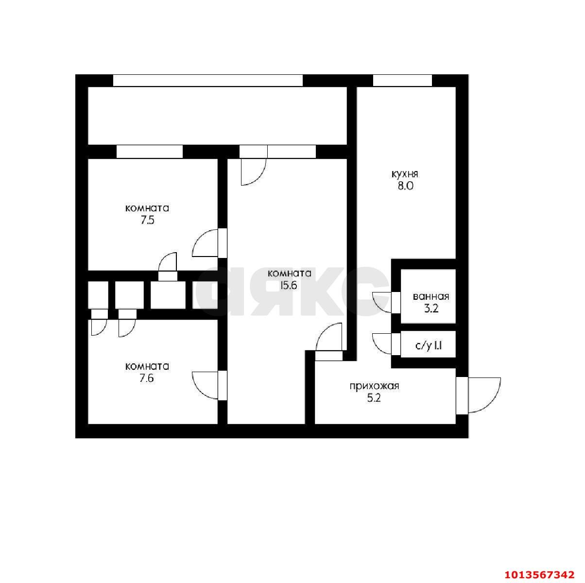 Фото №15: 3-комнатная квартира 58&nbsp;м², 1/5&nbsp;эт. - Краснодар, Карасунский внутригородской округ, мкр. Гидростроителей, ул. Трудовой Славы, 21