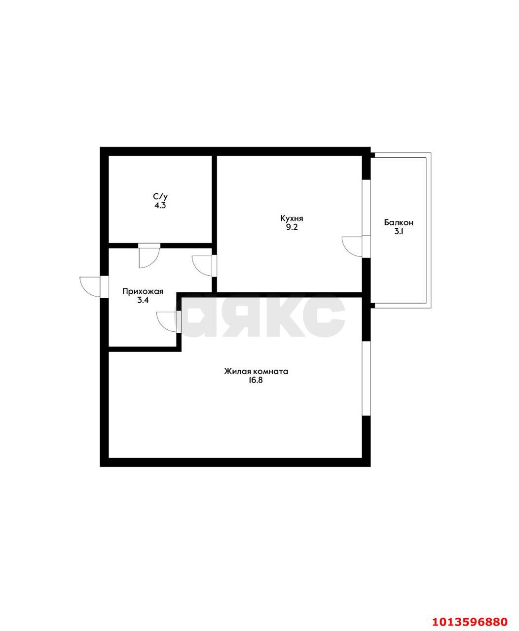 Фото №10: 1-комнатная квартира 33&nbsp;м², 5/9&nbsp;эт. - Краснодар, Прикубанский внутригородской округ, ЖК Рада, мкр. Музыкальный, ул. имени С.В. Рахманинова, 36