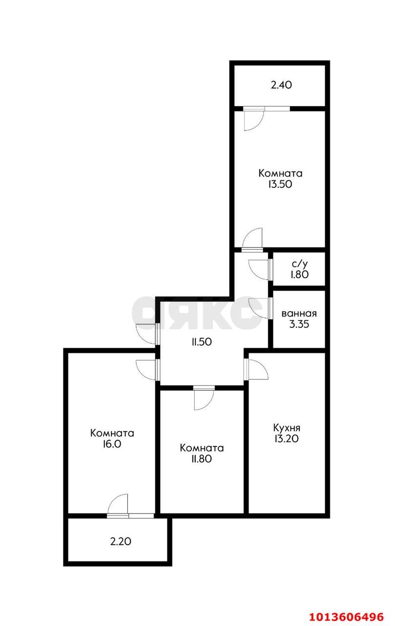 Фото №2: 3-комнатная квартира 70&nbsp;м², 3/18&nbsp;эт. - Краснодар, Прикубанский внутригородской округ, жилой комплекс Приоритет, ж/м имени Демьяна Бедного, ул. Степная, 1/1к2