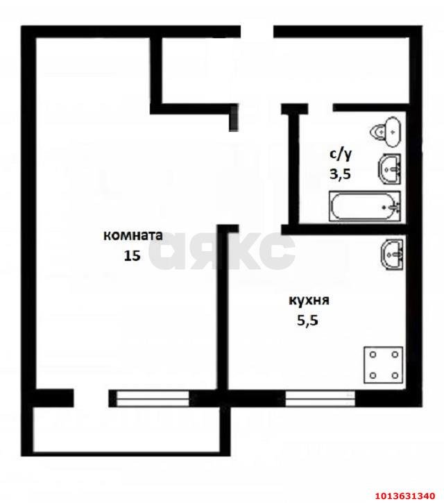 Фото №7: 1-комнатная квартира 33&nbsp;м², 4/4&nbsp;эт. - Анапа, ул. Горького, 58