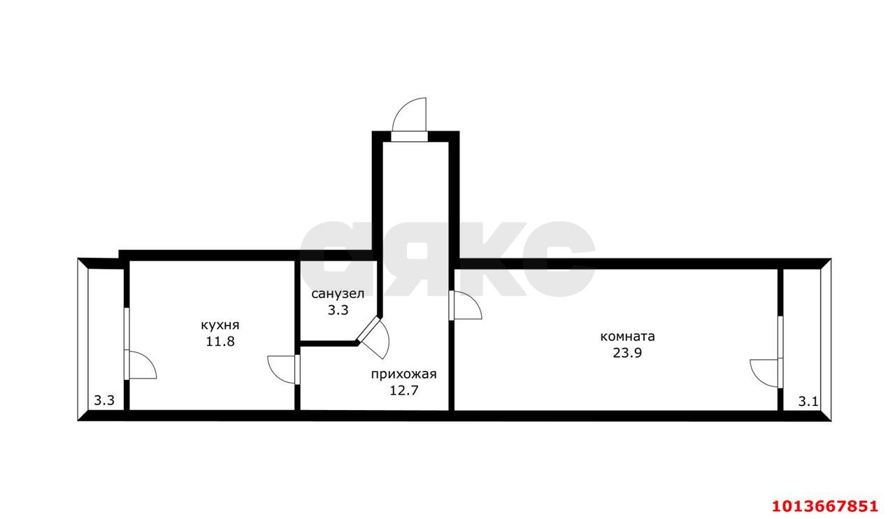 Фото №6: 1-комнатная квартира 51&nbsp;м², 4/6&nbsp;эт. - Краснодар, Прикубанский внутригородской округ, мкр. Музыкальный, ул. имени С.С. Прокофьева, 10