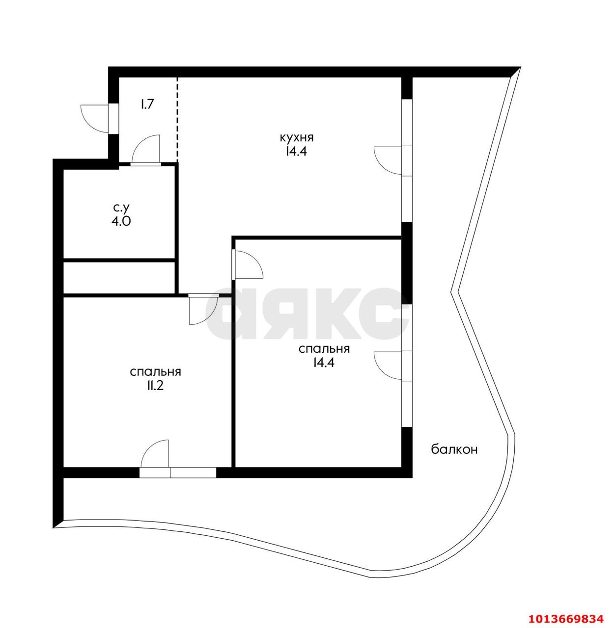 Фото №17: 2-комнатная квартира 55&nbsp;м², 15/18&nbsp;эт. - Ольгинка, квартал Кабак, территория ГСК Сигнал, мкр. 3-й, 21