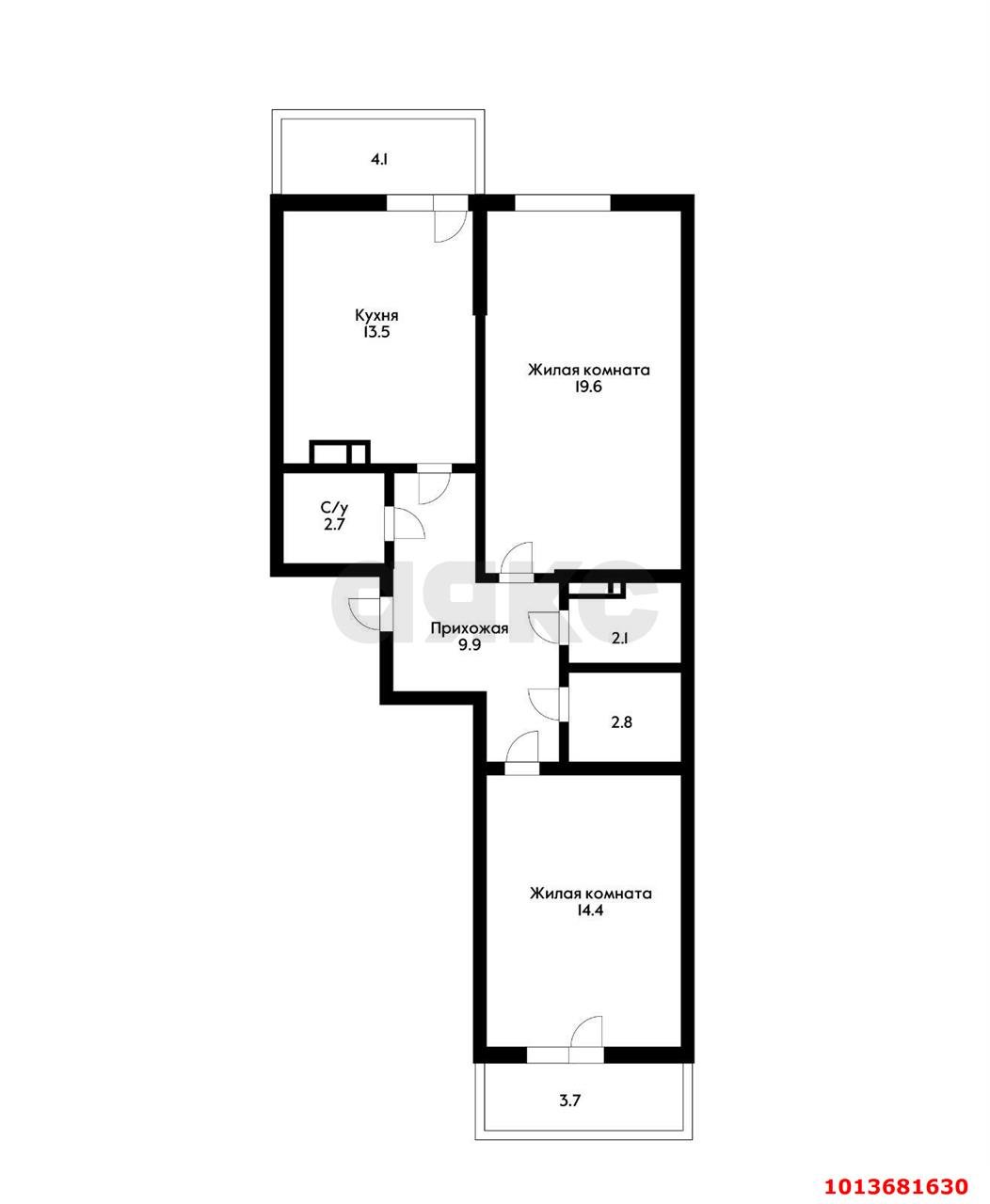 Фото №10: 2-комнатная квартира 70&nbsp;м², 17/19&nbsp;эт. - Краснодар, Прикубанский внутригородской округ, мкр. Молодёжный, ул. Дубравная, 1