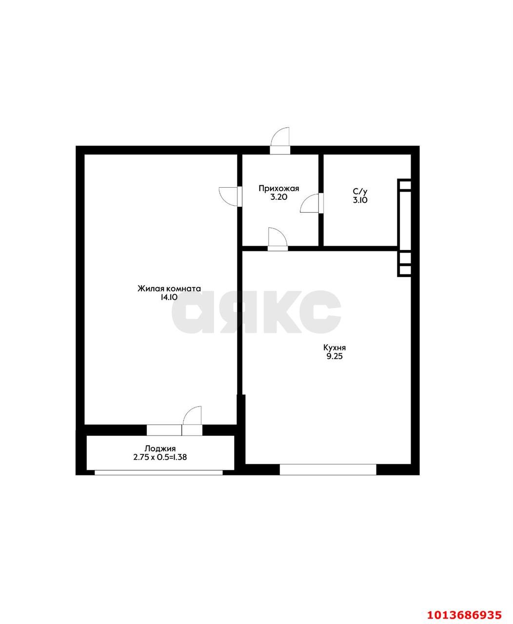 Фото №9: 1-комнатная квартира 33&nbsp;м², 4/10&nbsp;эт. - Яблоновский, мкр. ЖК Компаньон-Сити, ул. Шоссейная, 63к5