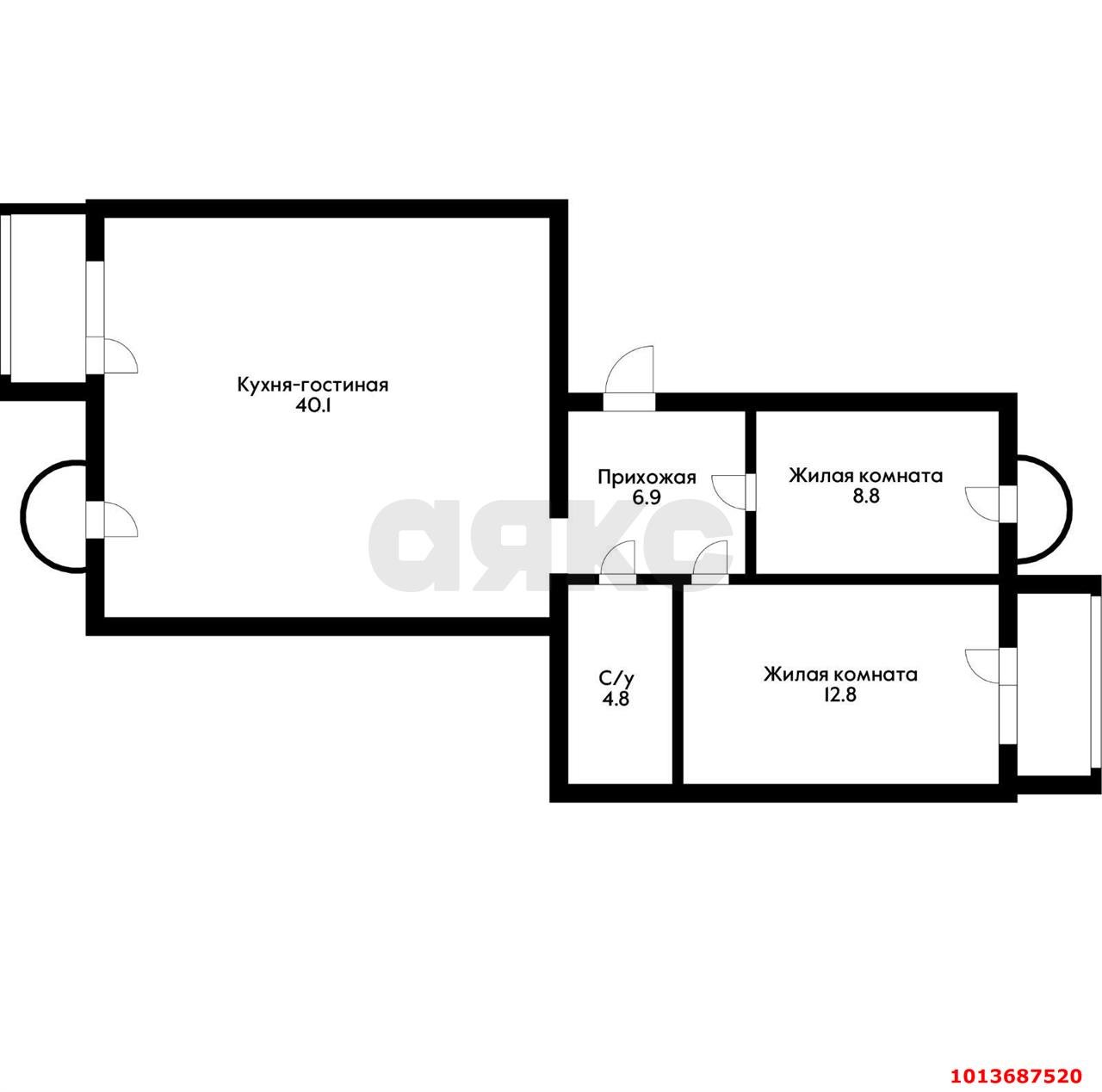 Фото №10: 3-комнатная квартира 81&nbsp;м², 4/6&nbsp;эт. - Краснодар, Прикубанский внутригородской округ, ЖК Лучезарный, мкр. Музыкальный, ул. имени Сергея Есенина, 131