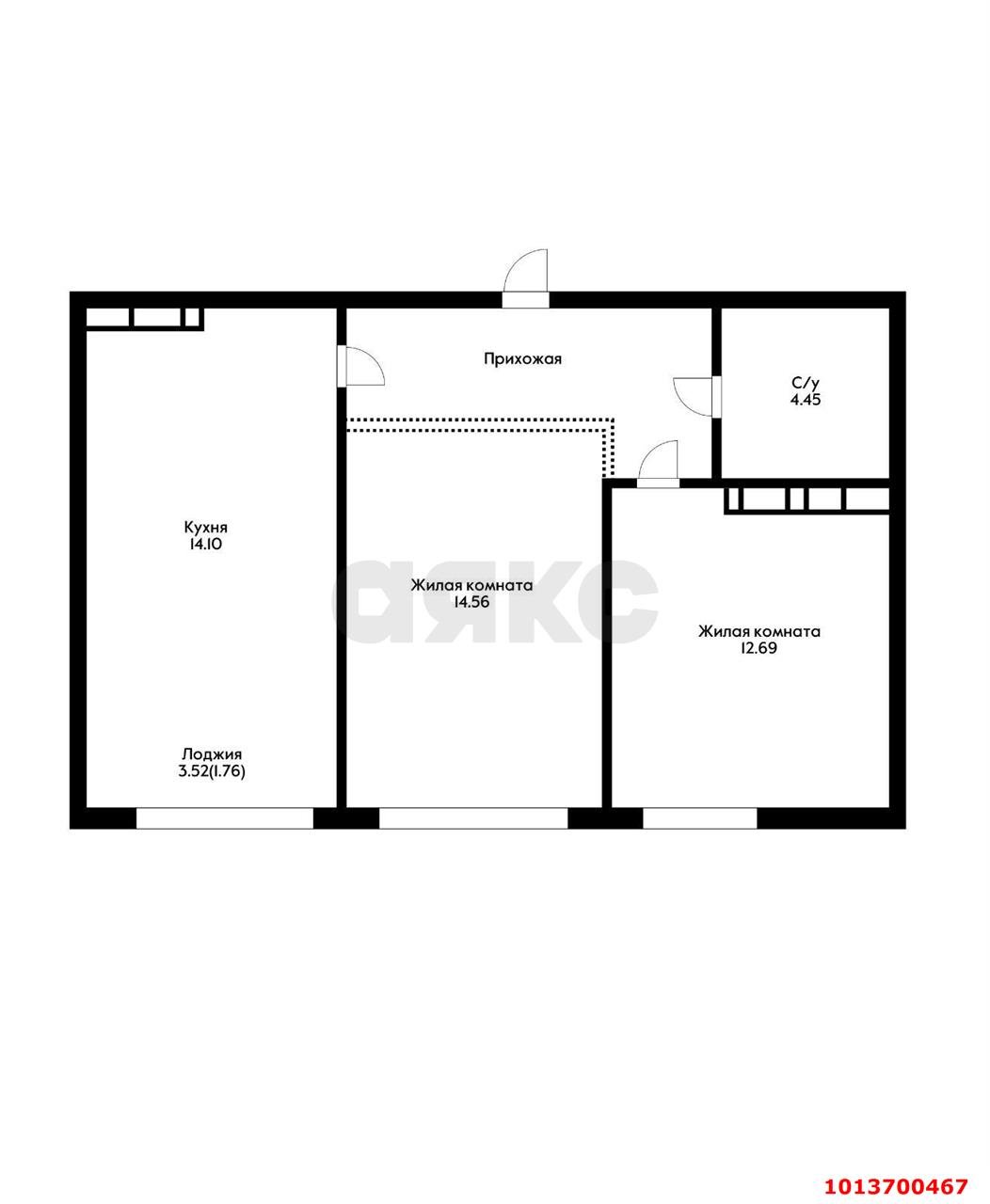 Фото №8: 2-комнатная квартира 56&nbsp;м², 13/16&nbsp;эт. - Краснодар, Центральный внутригородской округ, мкр. Черёмушки, ул. Обрывная, 132/1