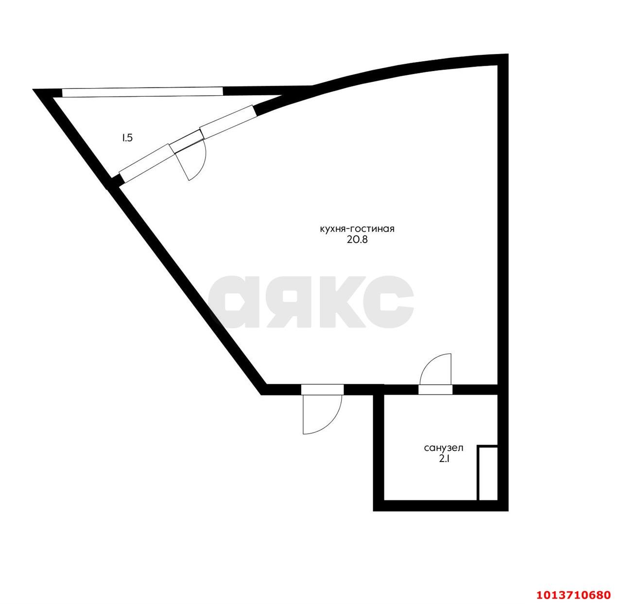 Фото №11: Апартаменты 22&nbsp;м², 2/7&nbsp;эт. - Агой, мкр. гостиничный комплекс Радуга