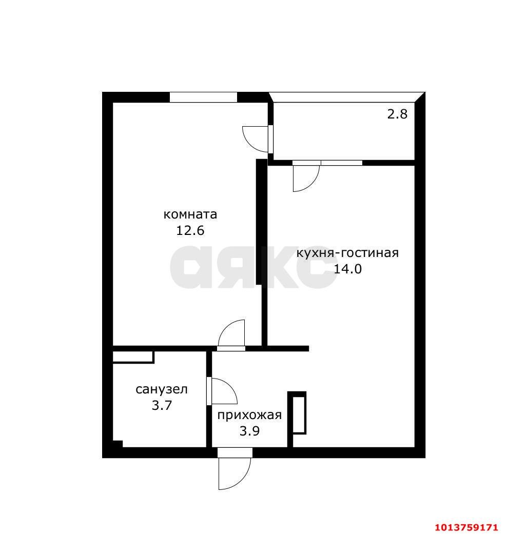Фото №4: 1-комнатная квартира 37&nbsp;м², 2/24&nbsp;эт. - Краснодар, Прикубанский внутригородской округ, мкр. жилой комплекс Самолёт-3, ул. Ивана Беличенко, 85