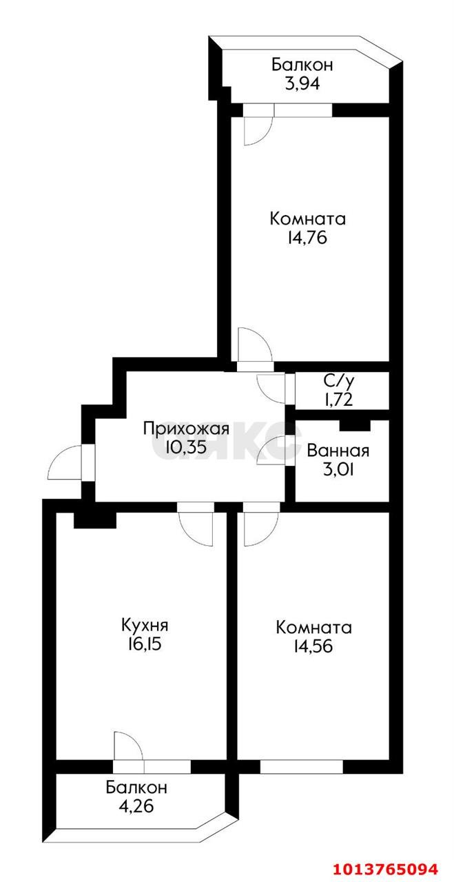 Фото №17: 2-комнатная квартира 68&nbsp;м², 16/22&nbsp;эт. - Краснодар, Прикубанский внутригородской округ, мкр. Достояние, ул. Конгрессная, 29